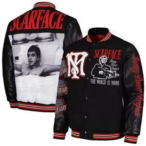 Reason Black and Red Scarface Varsity Jacket
